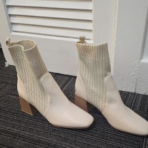 Elegant Cream Ankle Boots